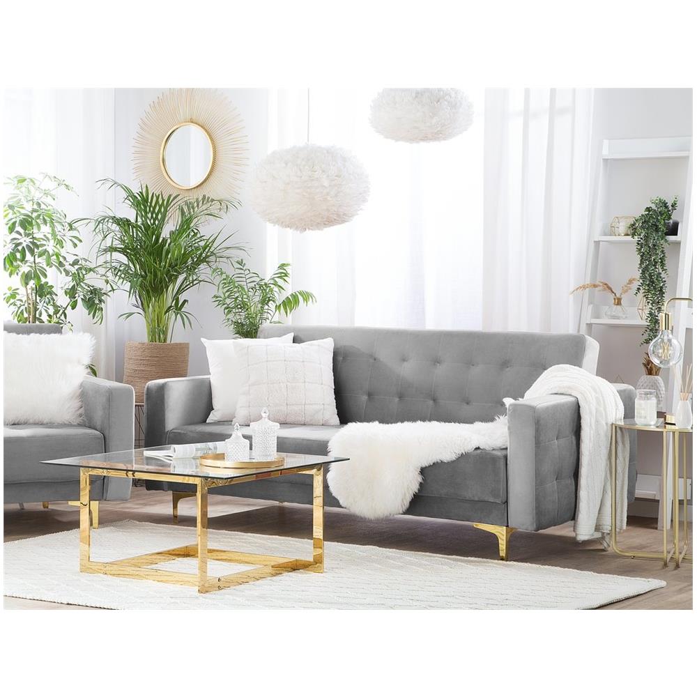 Divano Reclinabile A 3 Posti In Velluto Grigio Aberdeen - Foto 2