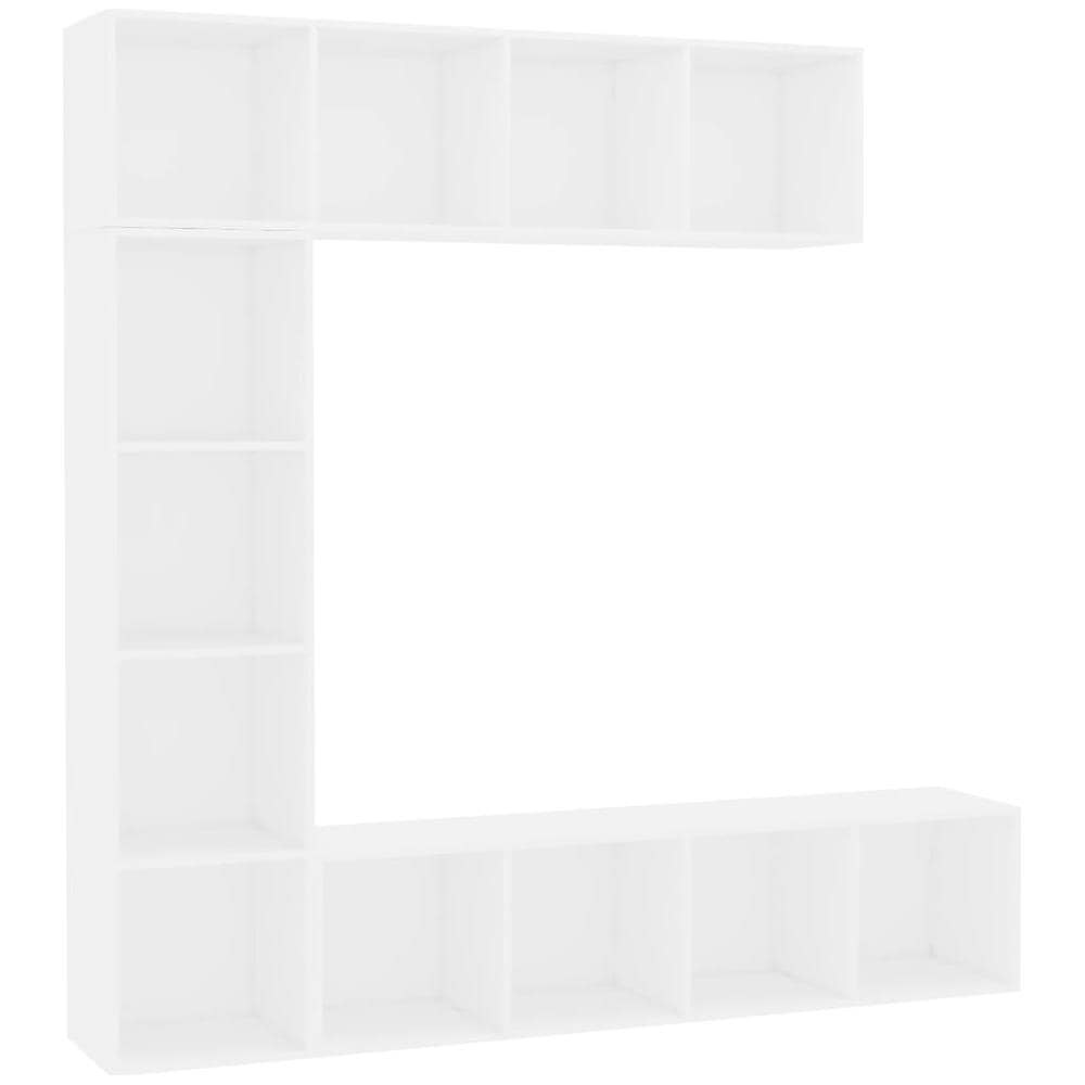 Set Mobili Libreria /Porta TV 3 pz Bianco 180x30x180 cm - Foto 2