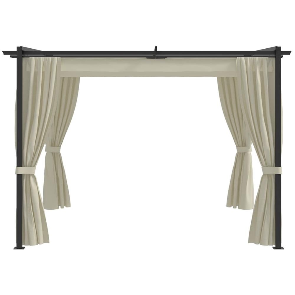 Gazebo con Tende 3x3 m Crema in Acciaio - Foto 2