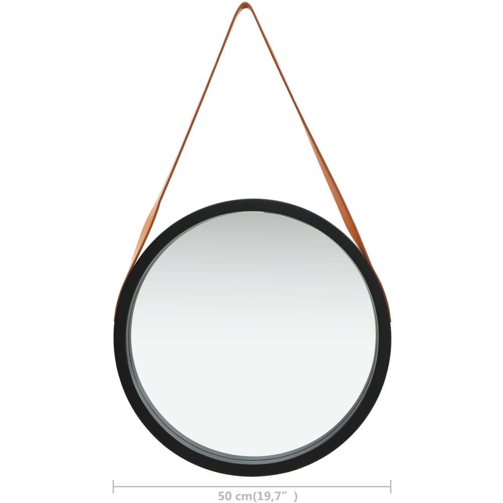 Specchio Da Parete Con Cinghia 50 Cm Nero - Foto 6