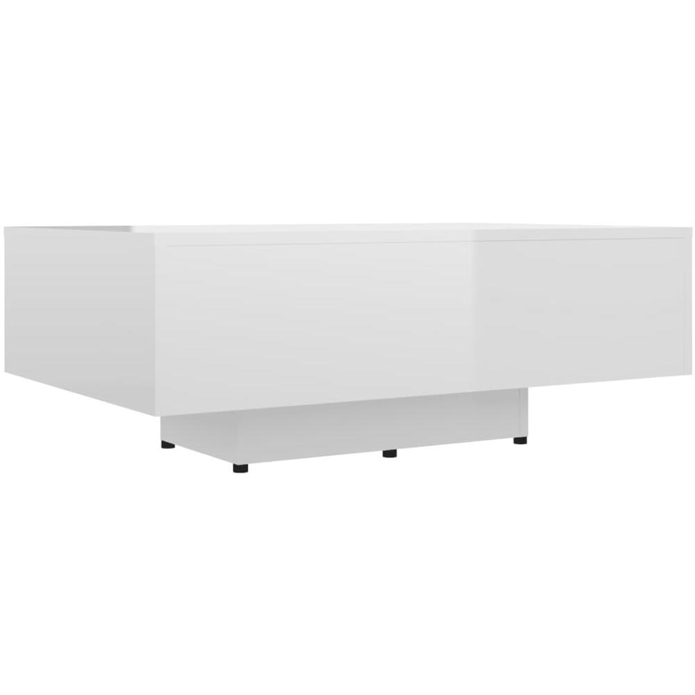 Tavolino da Salotto Bianco Lucido 85x55x31 cm Legno Multistrato - Foto 2