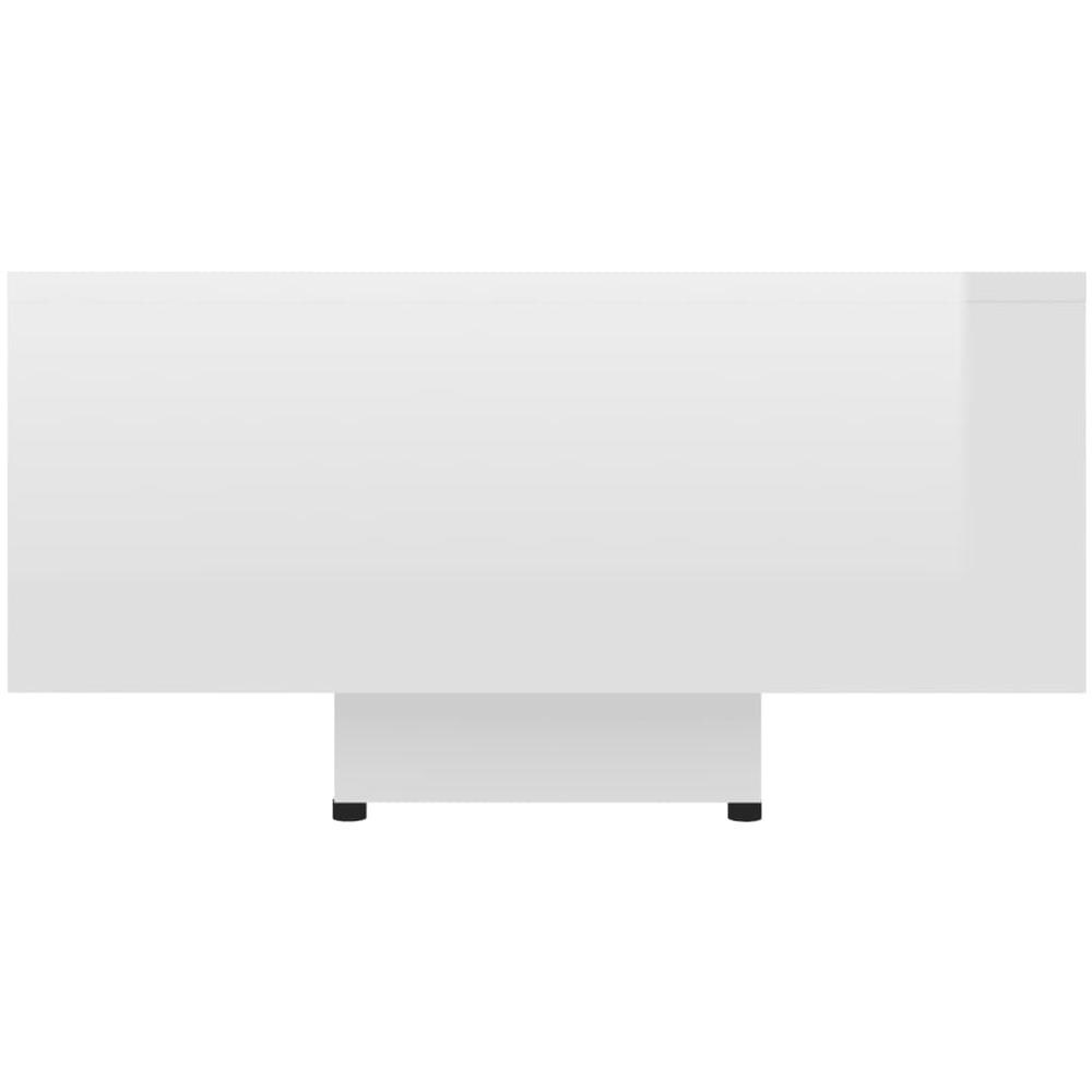 Tavolino da Salotto Bianco Lucido 85x55x31 cm Legno Multistrato - Foto 8