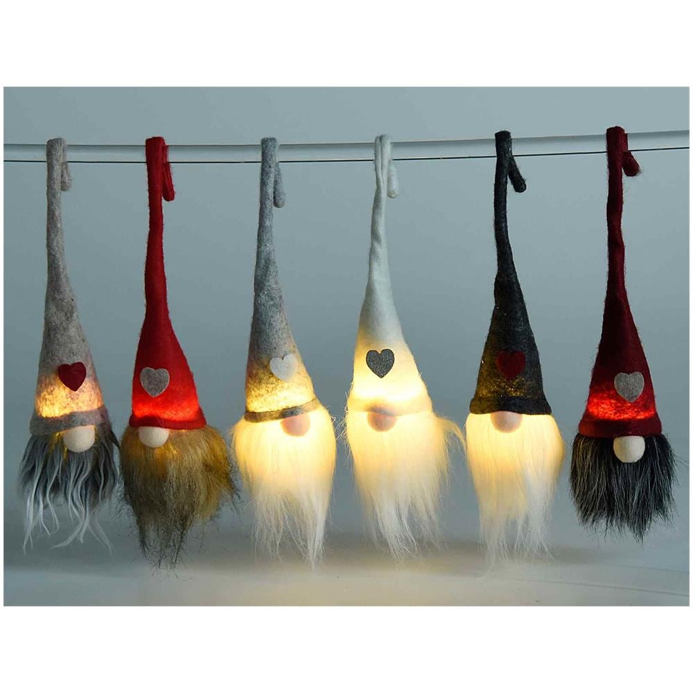 Babbi Natale Decorativi Da Appendere Luminosi Set Da 6 Decorazioni Natalizie - Foto 3