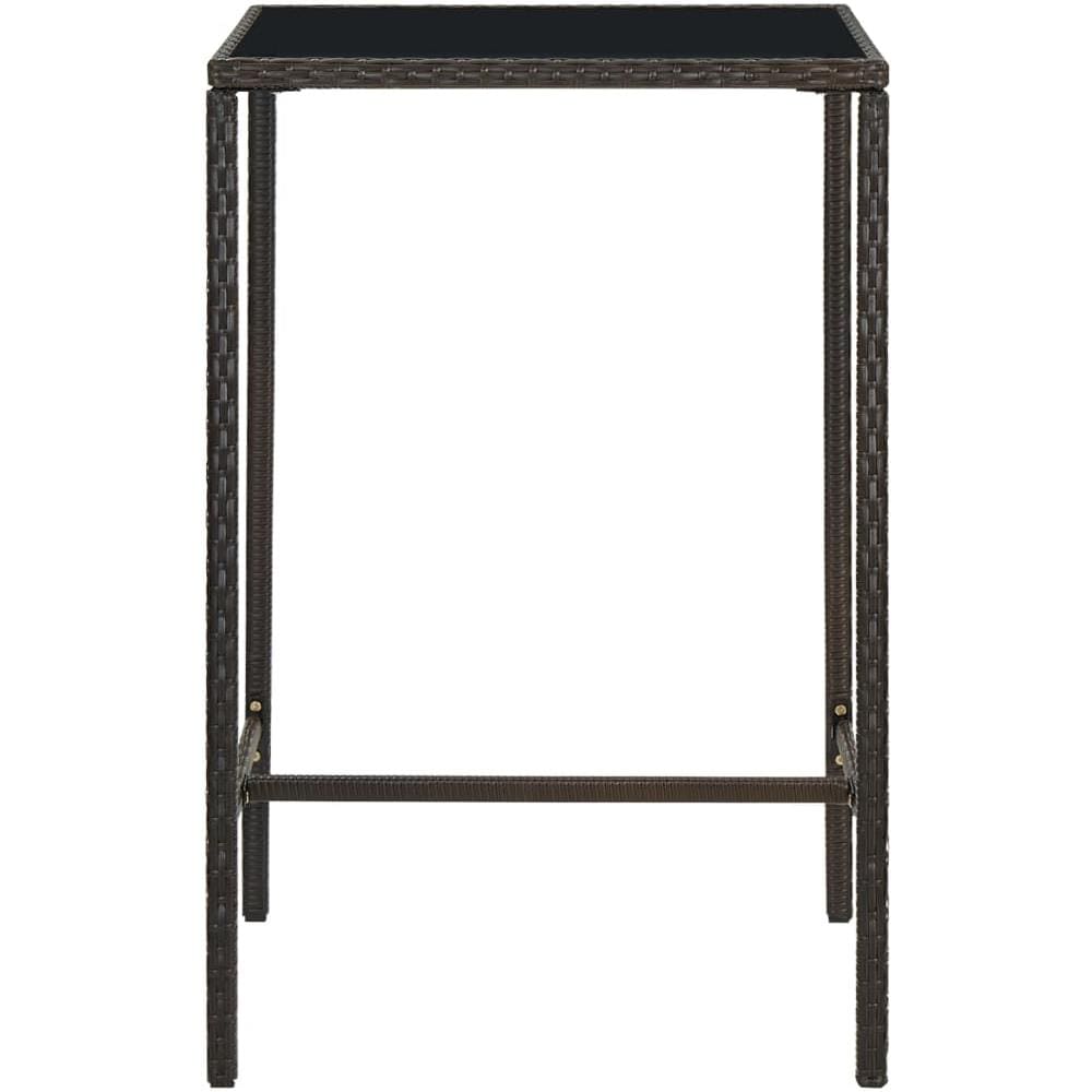 Set Bar da Giardino 3 pz con Cuscini Polyrattan Marrone - Foto 2
