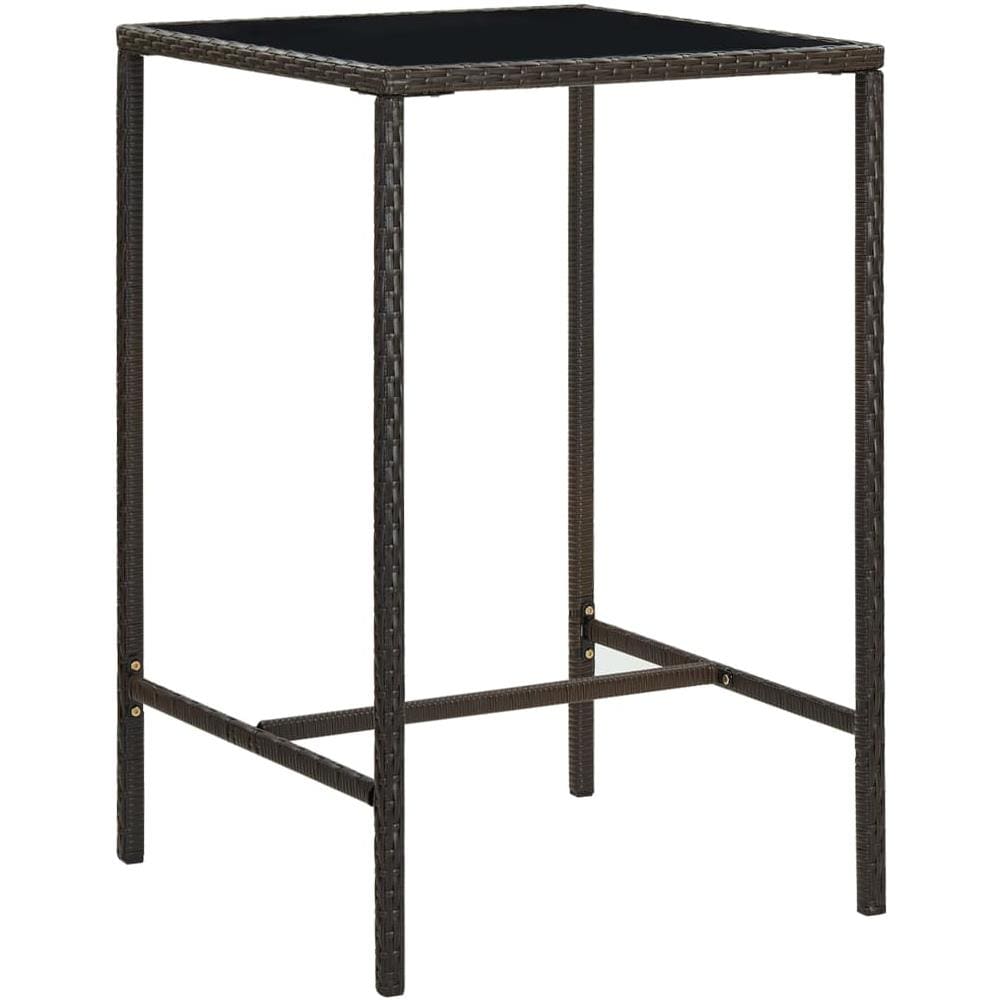 Set Bar da Giardino 3 pz con Cuscini Polyrattan Marrone - Foto 3