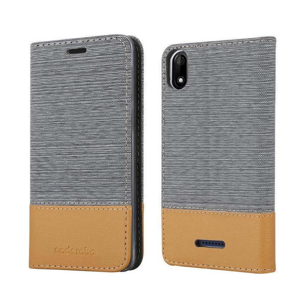 Custodia Compatibile Con Wiko Y60 In Grigio Chiaro Marrone - Coperchio Protettiva Con Chiusura Magnetica, Funzione Stand E Tasca Per Le Carte - Foto 8
