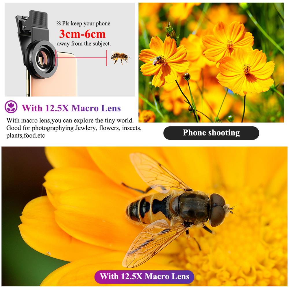 Obiettivo Fotocamera Cellulare 0,45x Grandangolare E Obiettivo Macro 1,25x - Foto 2