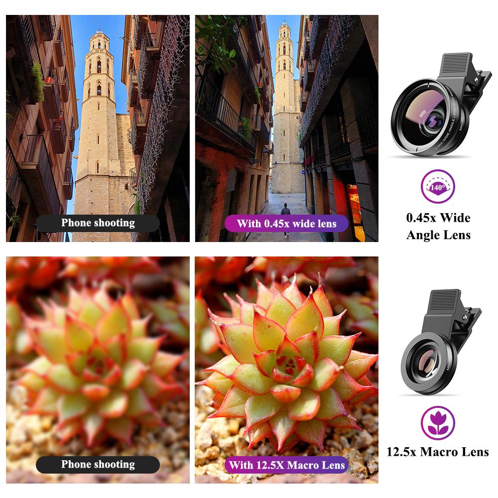 Obiettivo Fotocamera Cellulare 0,45x Grandangolare E Obiettivo Macro 1,25x - Foto 5