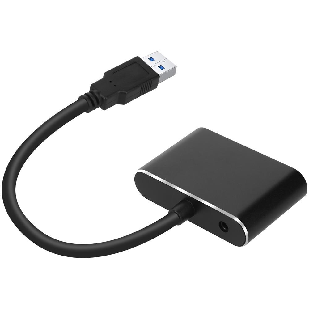 Hub Adattatore Da Usb A Hdmi Vga Femmina Entrata Jack 3,5 Mm Full Hd 1080p Nero - Foto 2