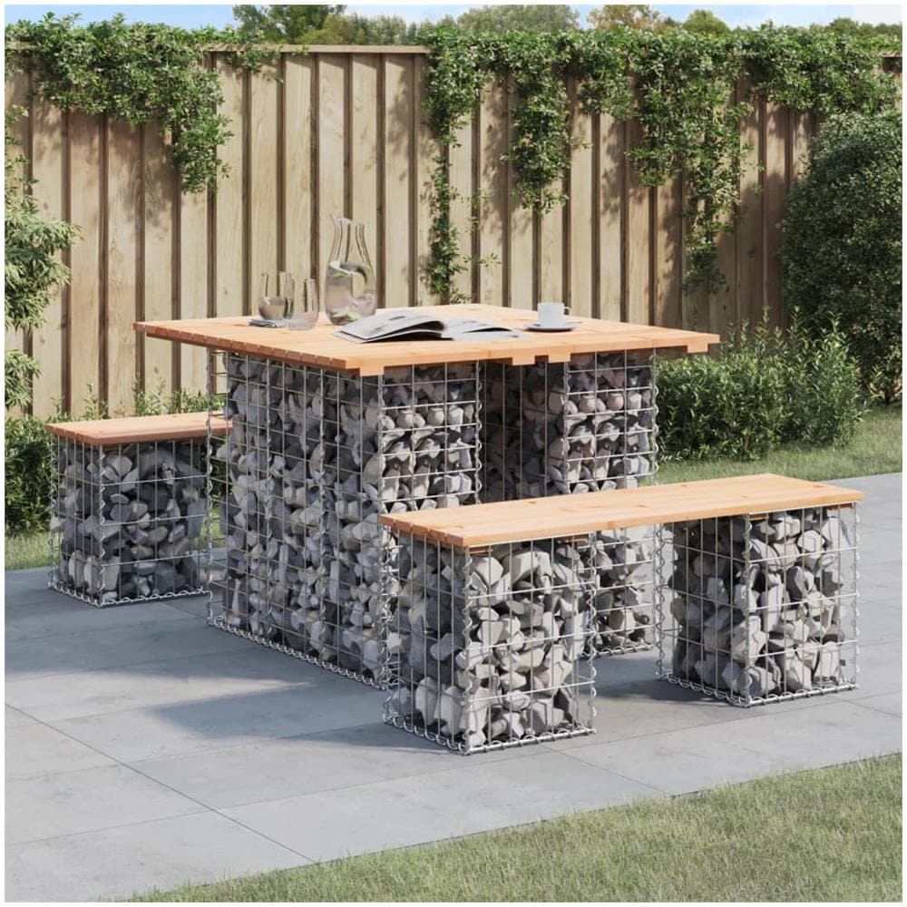 Panca Giardino Design Gabbione 100x102x72cm Legno Massello Pino - Foto 1