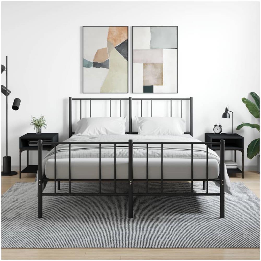 Comodini 2 Pz Neri 40x41x50 Cm In Legno Multistrato - Foto 1
