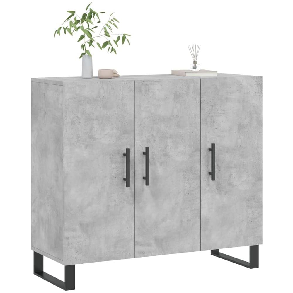 Armadietto Vetrina VidaXL 82,5x30,5x80 Cm - Grigio Cemento, Legno Ingegnerizzato, Con 2 Ante - Foto 2