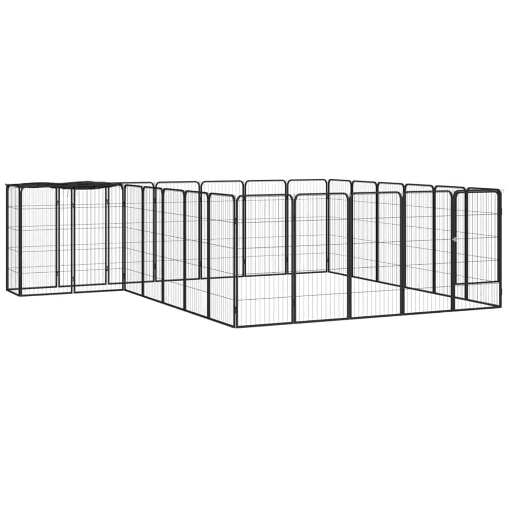 Box Cani 26 Pannelli Nero 50x100 Cm Acciaio Verniciato Polvere - Foto 1