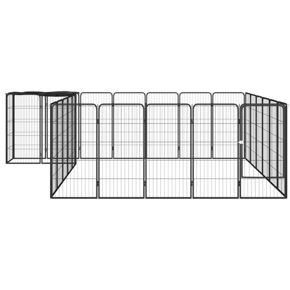 Box Cani 26 Pannelli Nero 50x100 Cm Acciaio Verniciato Polvere - Foto 2