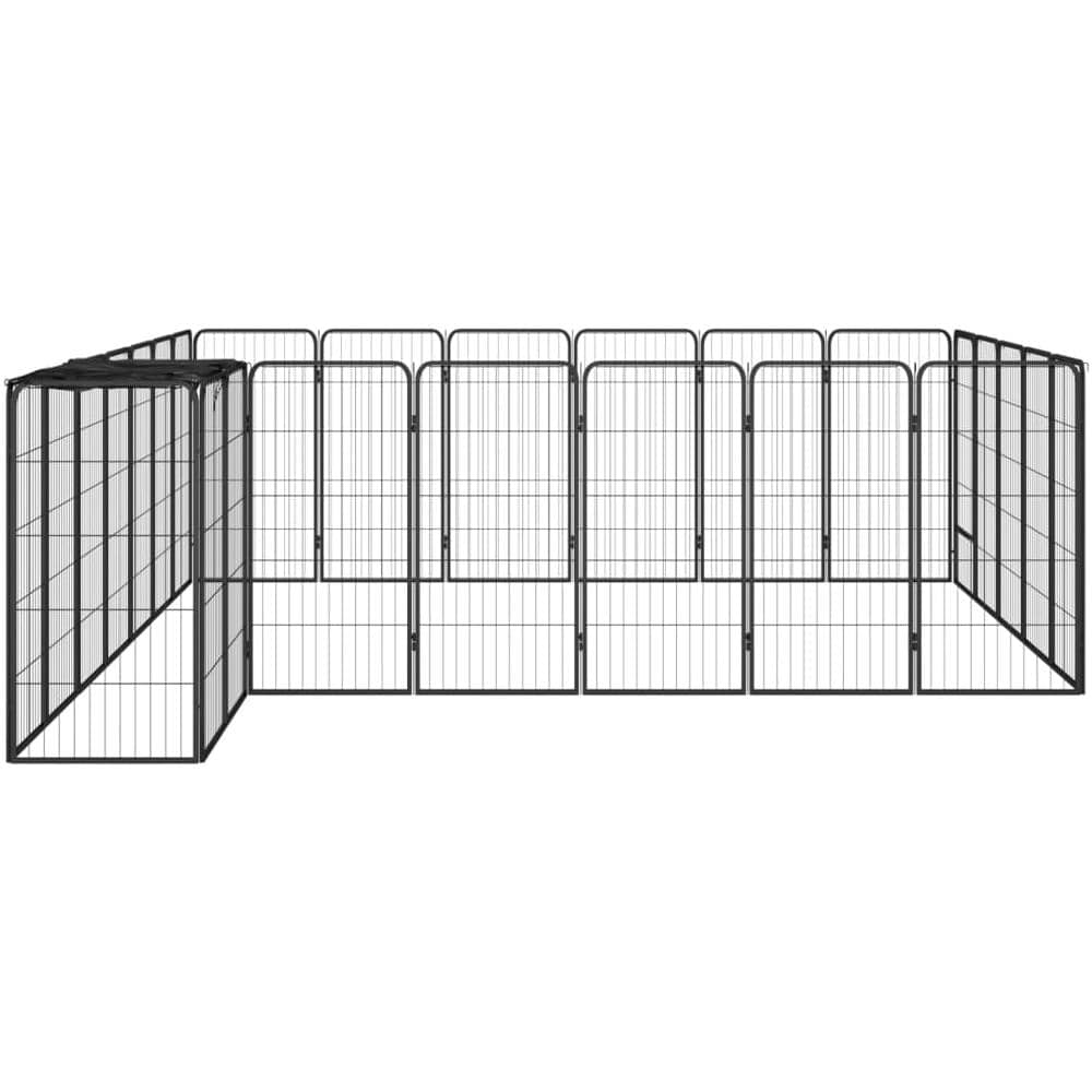 Box Cani 26 Pannelli Nero 50x100 Cm Acciaio Verniciato Polvere - Foto 3