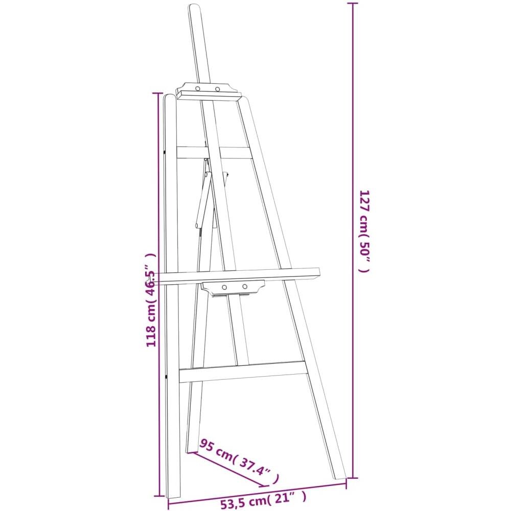 Cavalletto Nero 53,5x95x127 Cm In Legno Massello Di Pino - Foto 7