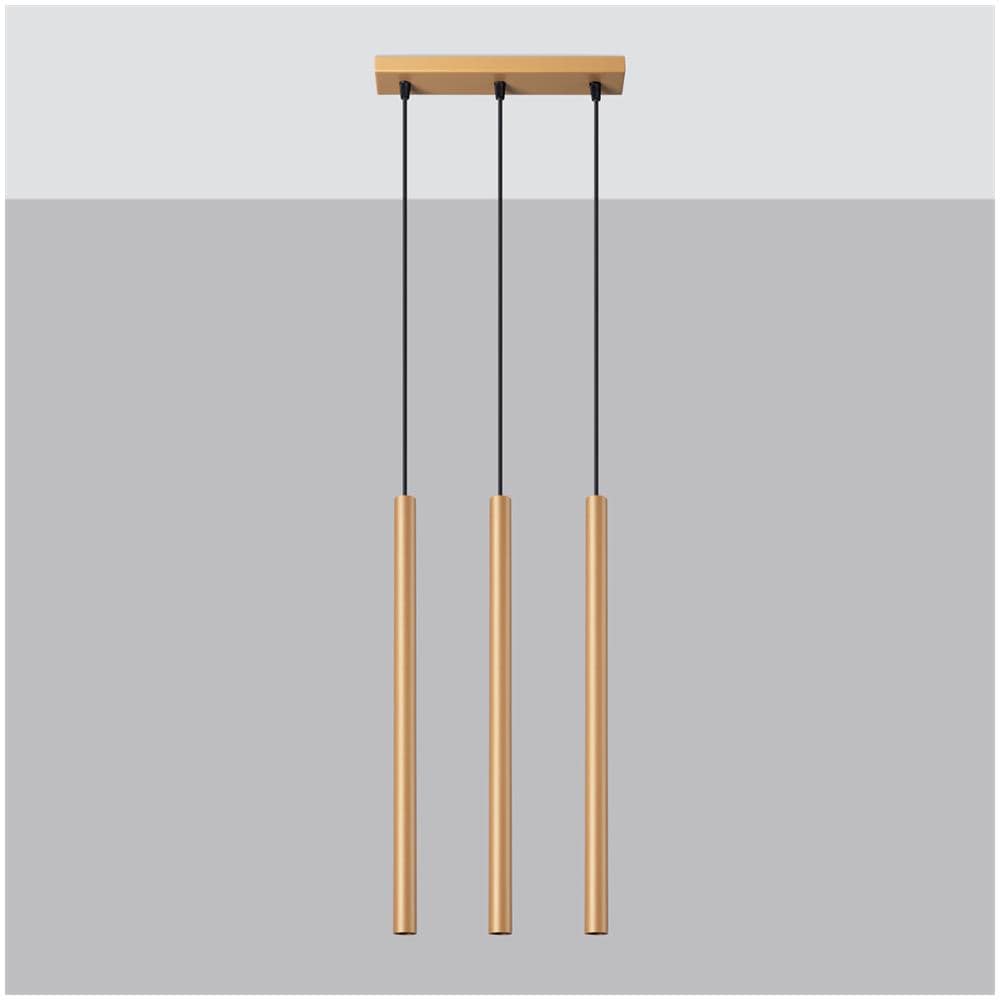 Lampada A Sospensione Pastelo 3l Oro Sl. 1171 - Moderno Lampade A Sospensione D'oro 115x30x5 Cm - Foto 2
