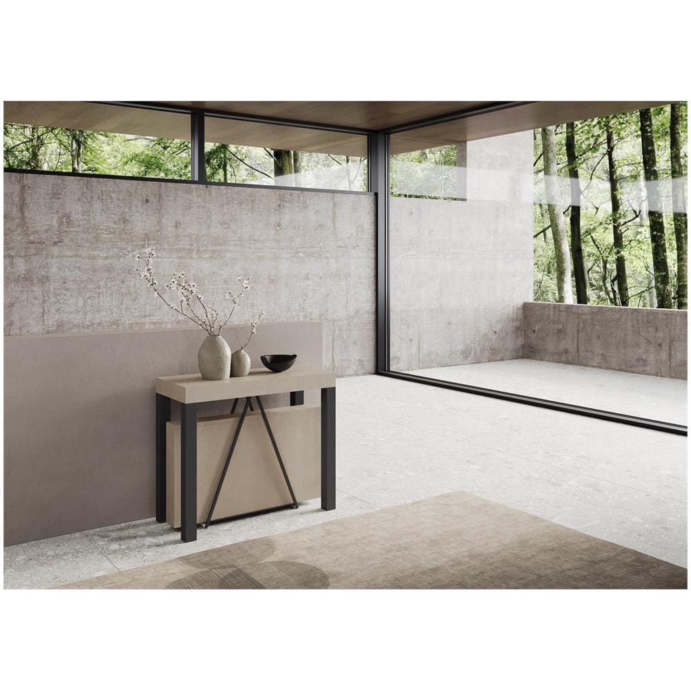 Consolle allungabile 90x40/300 cm Tiris cashmere telaio antracite - Foto 2