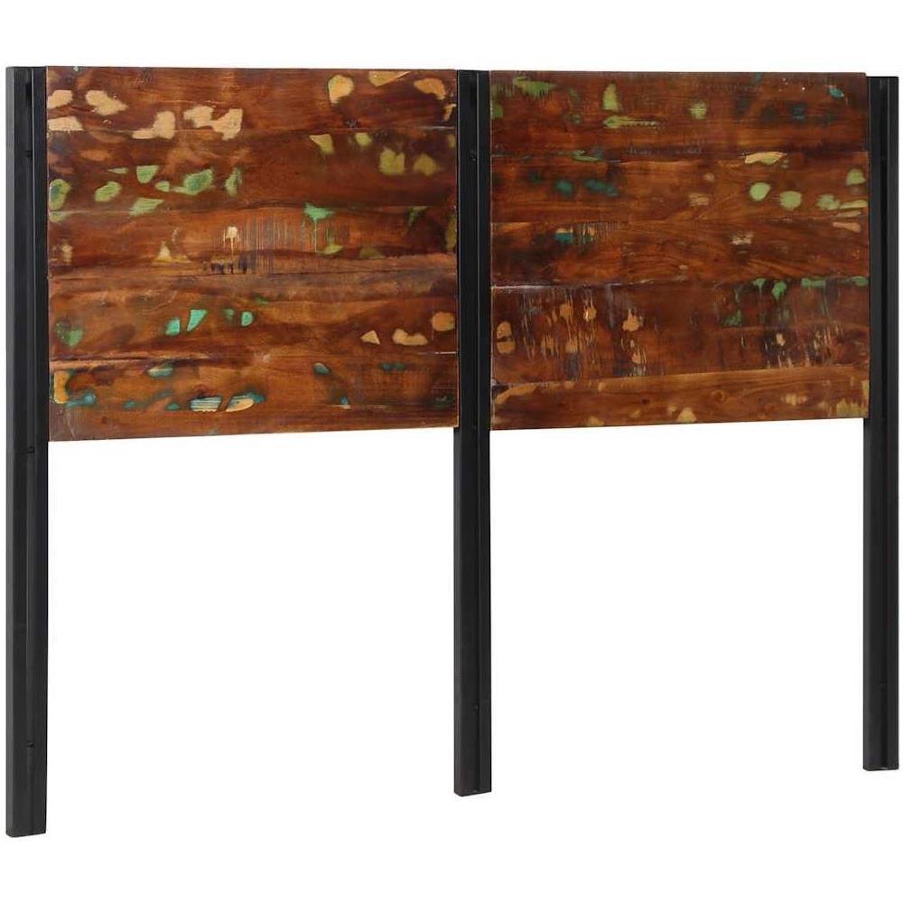 Testiera 140 cm in Legno Massello di Recupero e Ferro - Foto 1