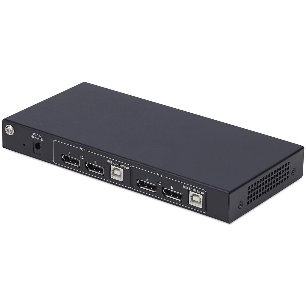 Switch KVM DisplayPort a doppio monitor a 2 porte con matrice video Dual View, 4K 60 Hz, 4x USB, commutazione con Hotkey, KVM a matrice DP 1.2, TAA - Foto 2