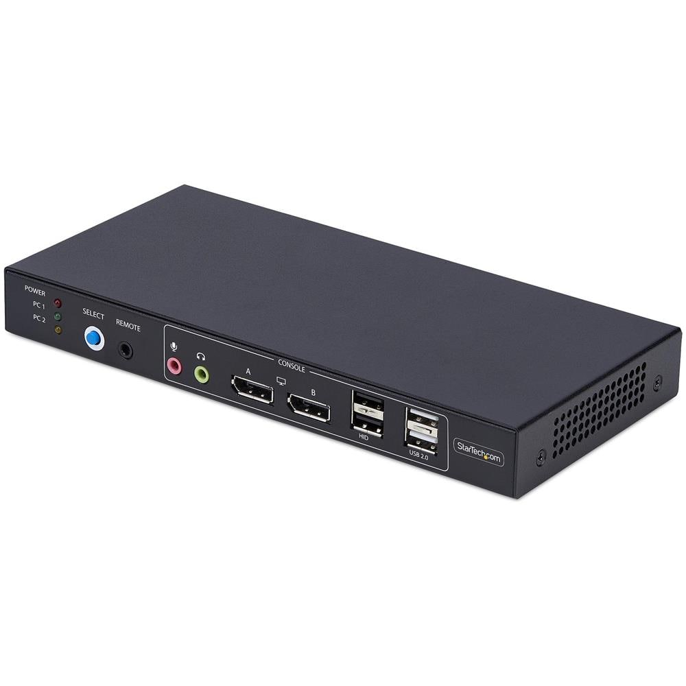 Switch KVM DisplayPort a doppio monitor a 2 porte con matrice video Dual View, 4K 60 Hz, 4x USB, commutazione con Hotkey, KVM a matrice DP 1.2, TAA - Foto 1