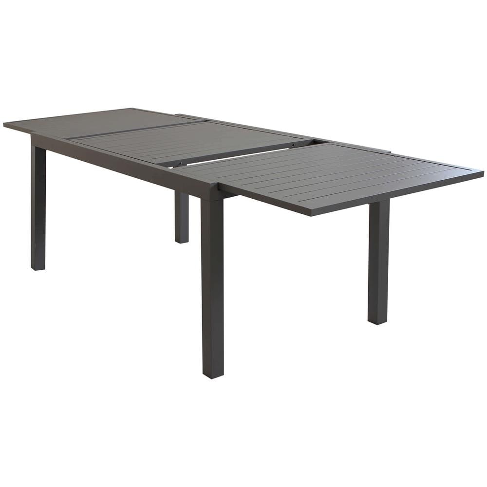 Set Tavolo Giardino Allungabile Rettangolare 160/240 X 90 Con 6 Poltrone In Alluminio Taupe Da Esterno - Foto 4