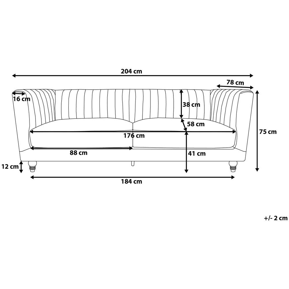 Divano 3 Posti In Tessuto Vellutato Verde Arvika - Foto 2
