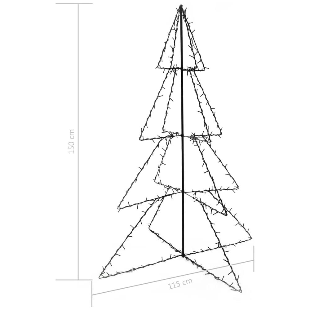 Albero di Natale a Cono 240 LED per Interni Esterni 115x150 cm - Foto 4