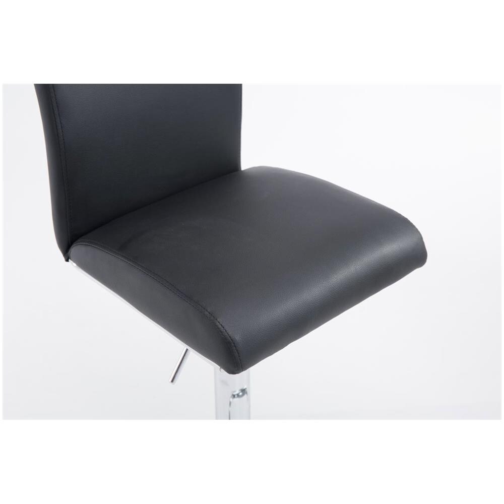 Set 2 Sgabelli Cucina Moderni Köln con Schienale e Poggiapiedi - Coppia Sgabelli Alti Imbottiti in Similpelle, Girevoli e Regolabili 60-80,5 cm Nero - Foto 2