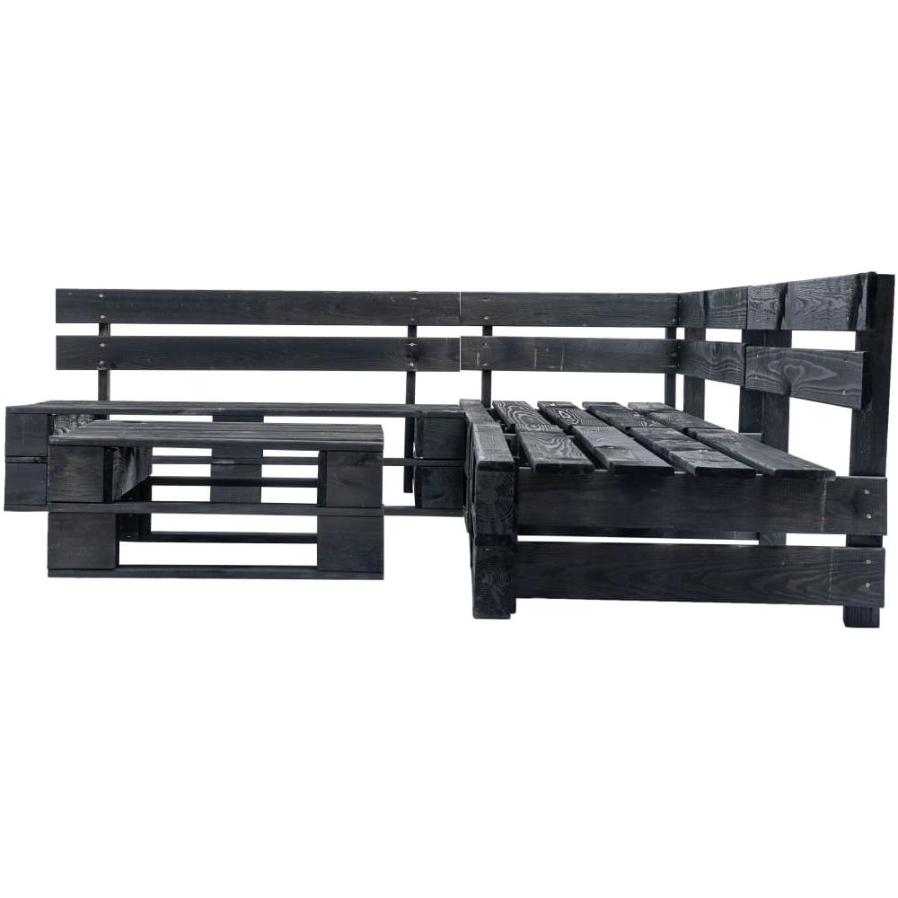 Set Divani Da Giardino Su Pallet 4pz Nero In Legno Fsc - Foto 2