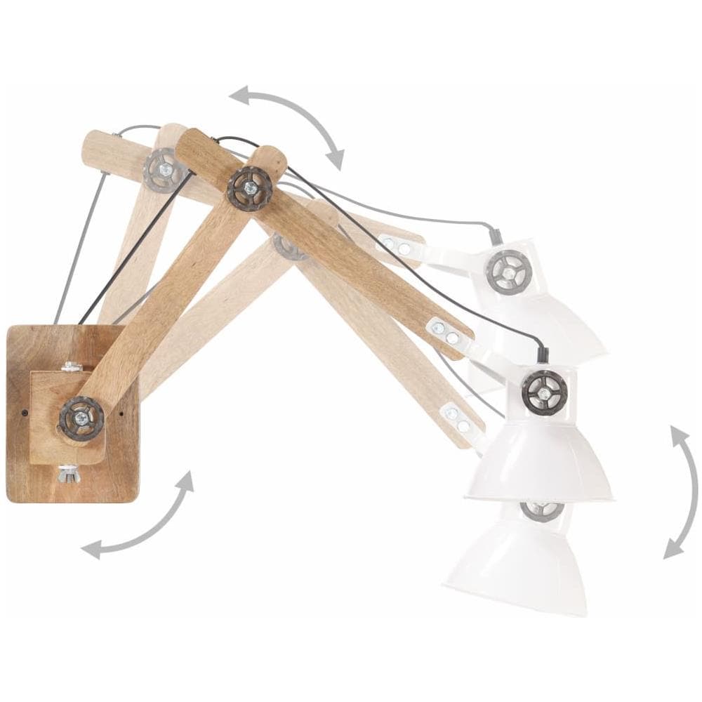 Lampada Da Parete Stile Industriale Bianca Rotonda E27 - Foto 2