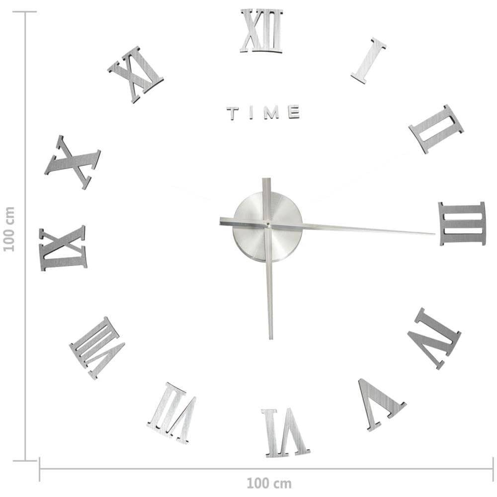 Orologio da Parete 3D Design Moderno Argento 100 cm XXL - Foto 4