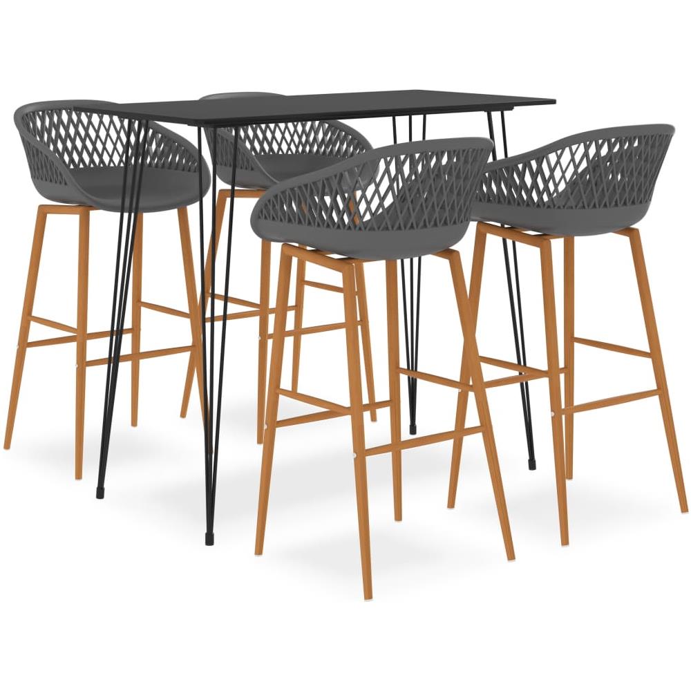 Set da Bar 5 pz Nero e Grigio - Foto 1