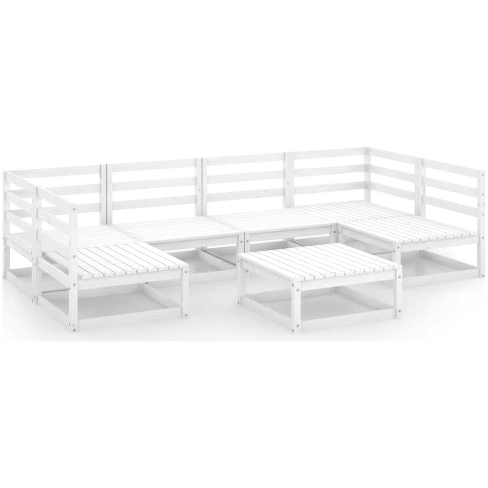Set Divani Da Giardino 7 Pz In Legno Massello Di Pino - Foto 1