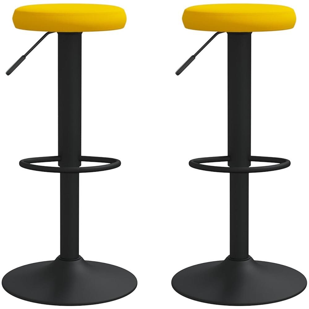 Sgabelli Da Bar 2 Pz Giallo Senape In Velluto - Foto 1