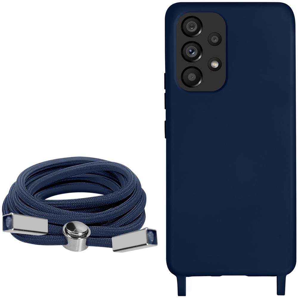 Cover Semirigida Per Samsung Galaxy A53 5g Cordino Nylon Intrecciato 80 Cm Blu - Foto 5