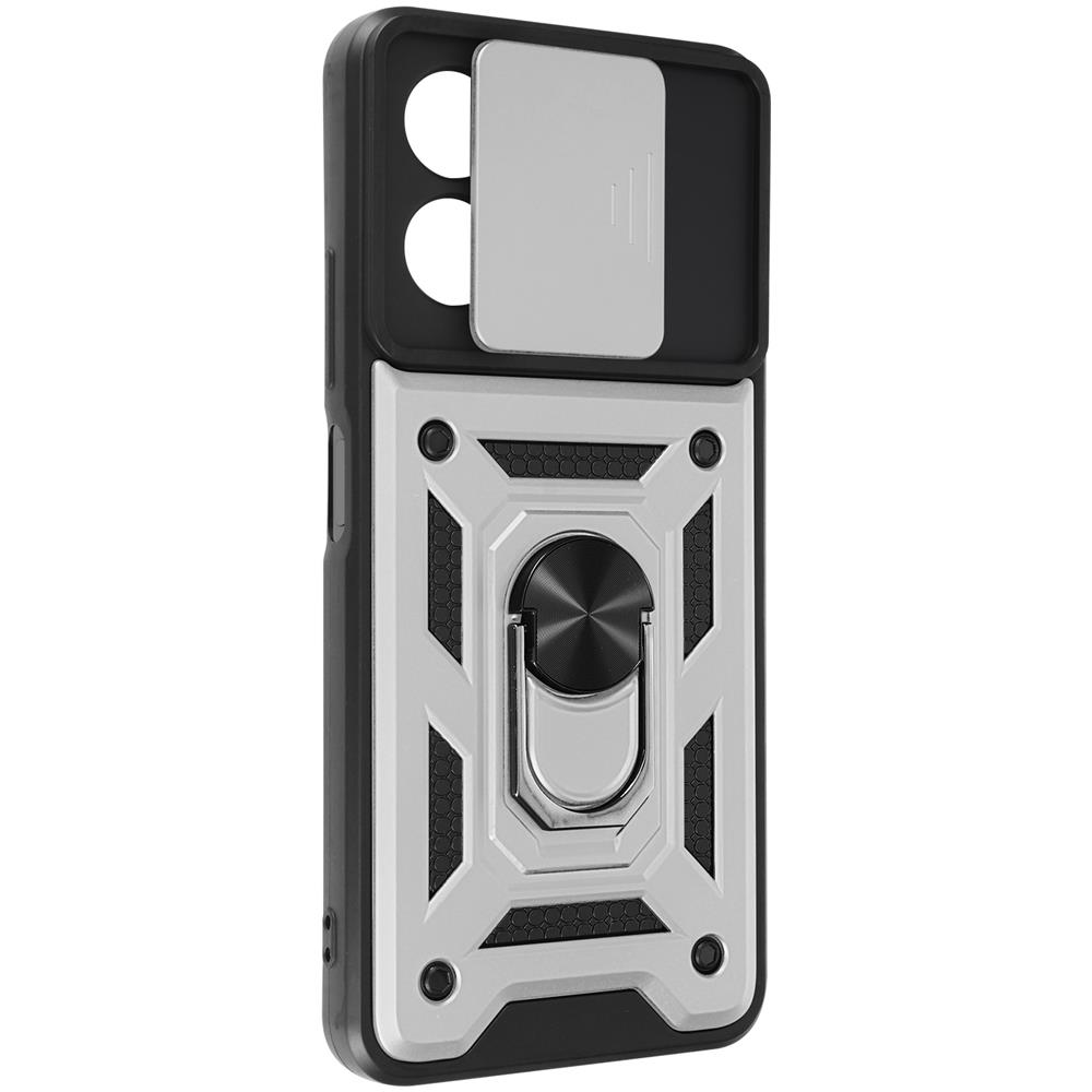 Cover Xiaomi Redmi Note 12 5g Con Copri-fotocamera E Anello Di Supporto Argento - Foto 5