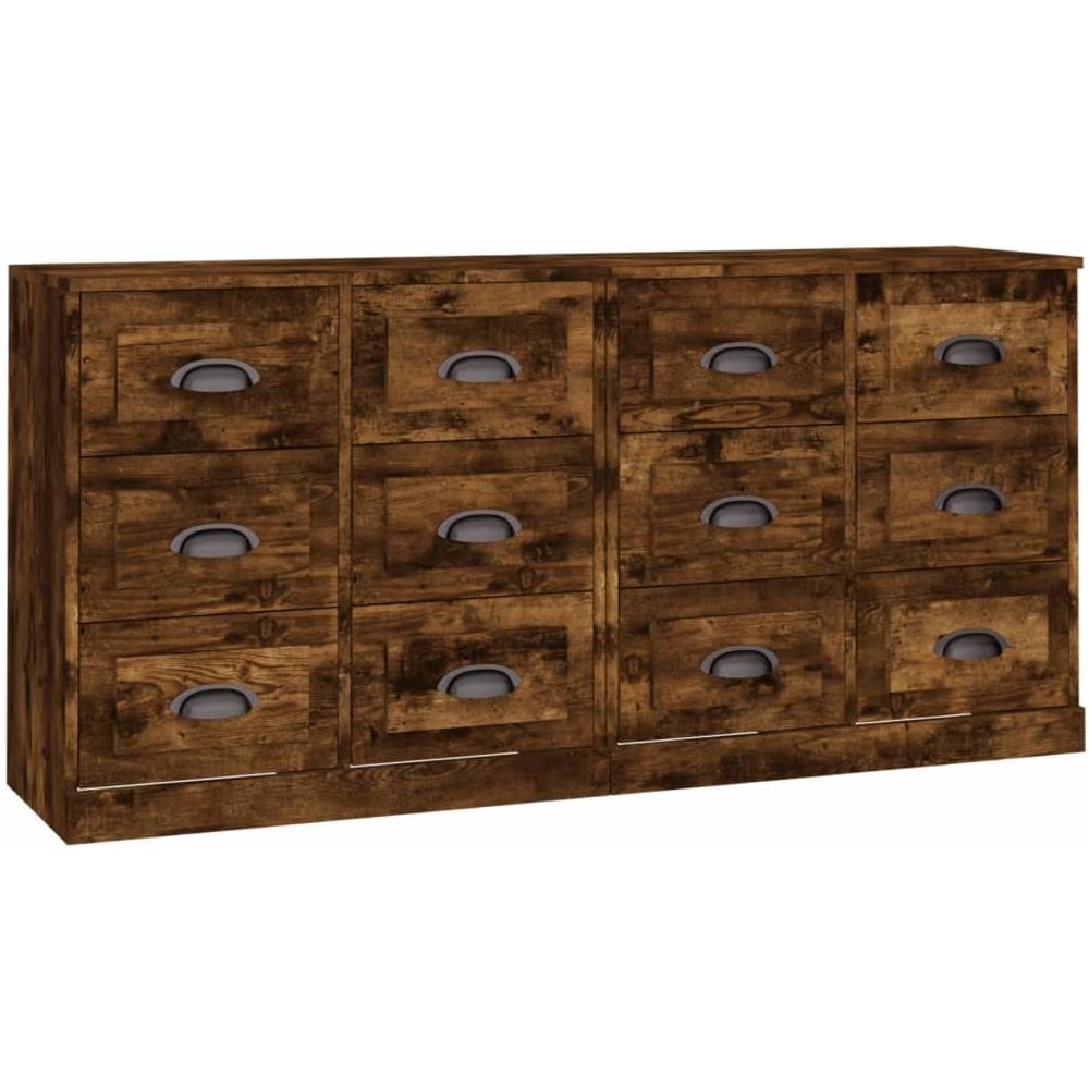 Credenze 2 Pz Rovere Fumo In Legno Multistrato - Foto 2