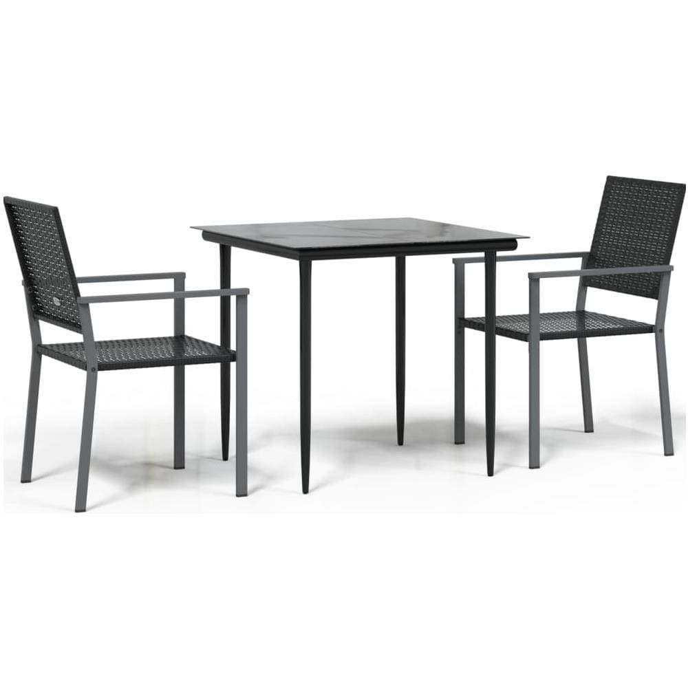 Set Da Pranzo Da Giardino 3 Pz In Polyrattan E Acciaio - Foto 2