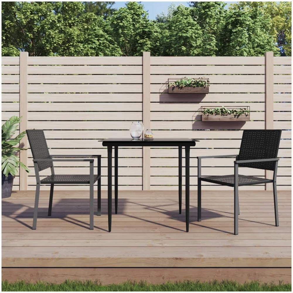 Set Da Pranzo Da Giardino 3 Pz In Polyrattan E Acciaio - Foto 1