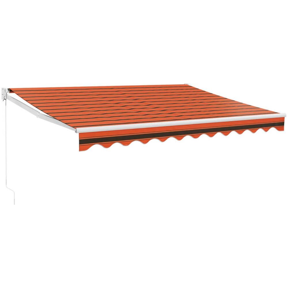 Tenda Retrattile Arancione Marrone 3,5x2,5m Tessuto E Alluminio - Foto 1