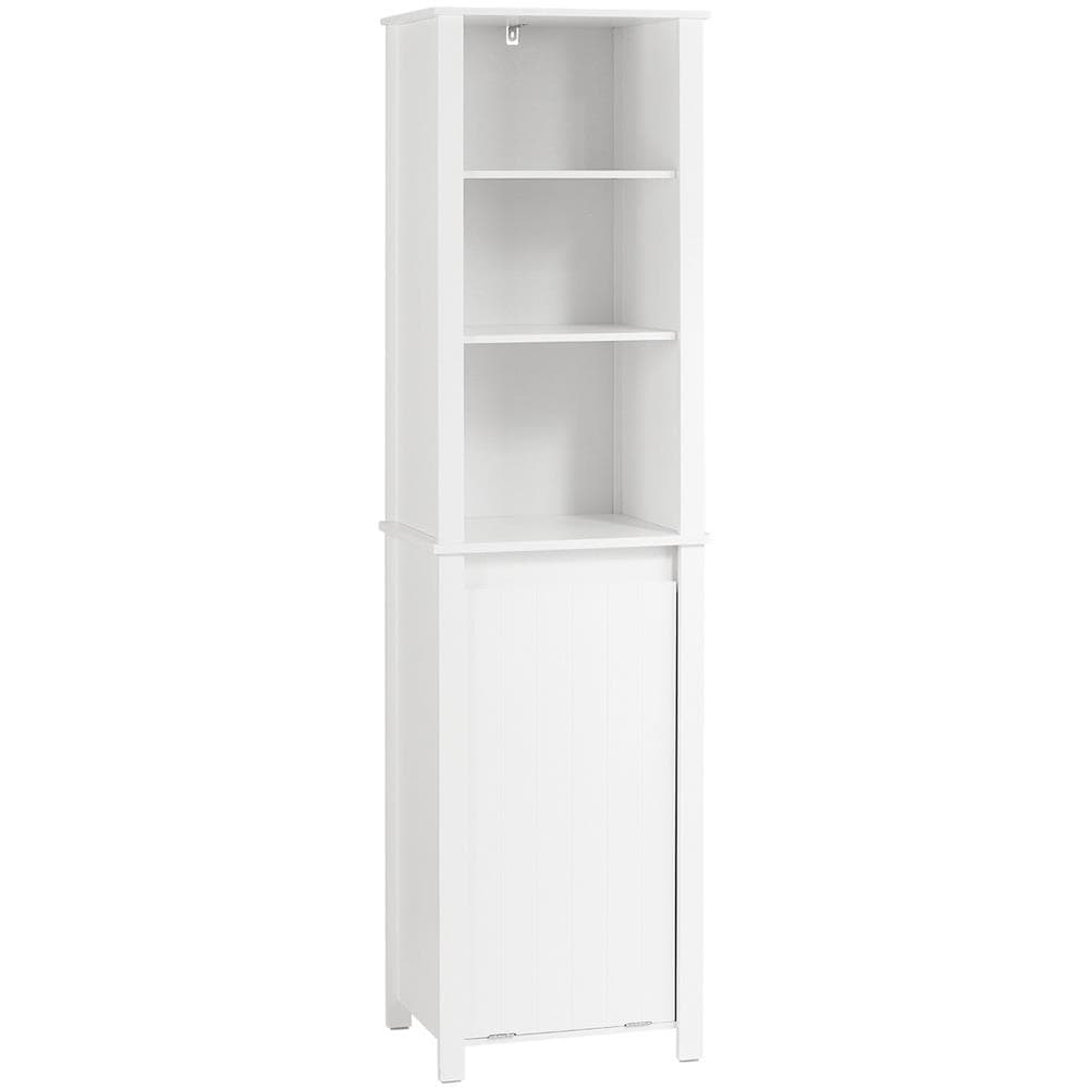 Mobile Colonna Bagno Mobile Alto Con Portabiancheria Apribile Mobile Bagno Mobile Bagno Stretto Bianco 45x35x171cm Bzr102-w - Foto 1