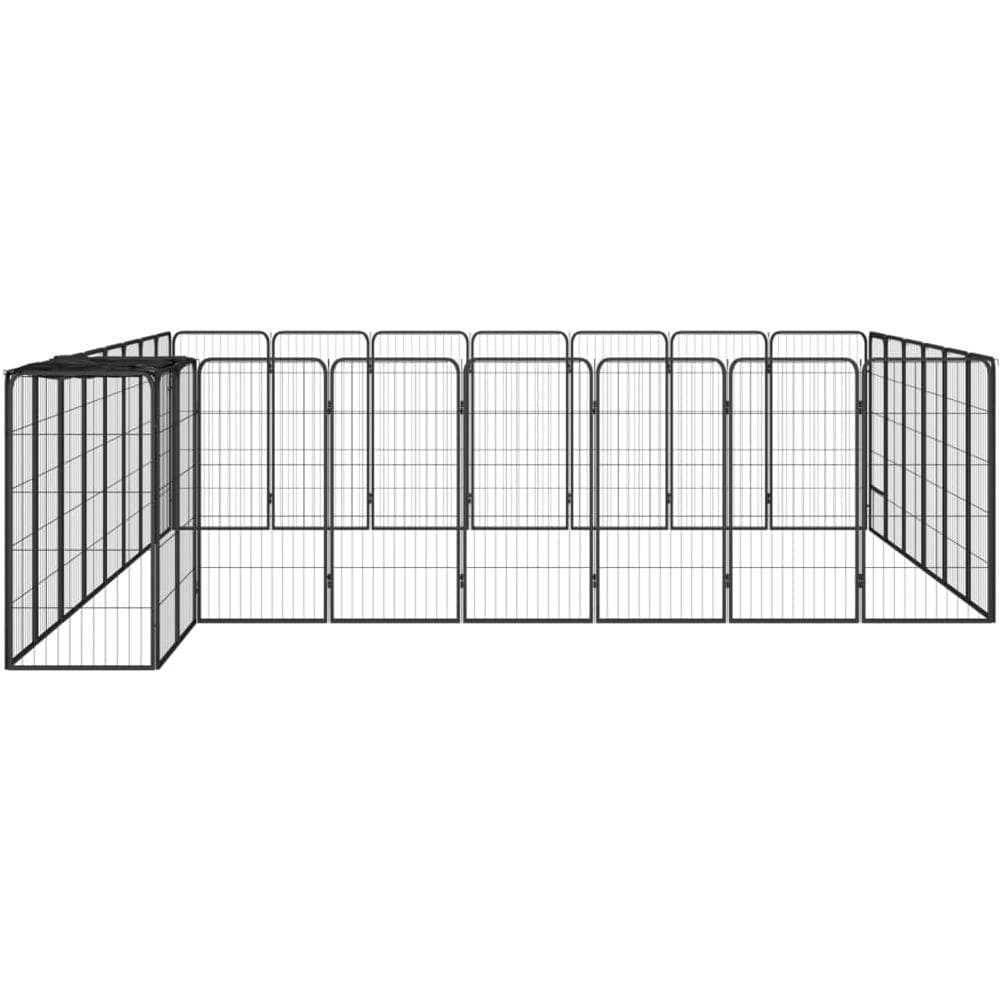 Box Cani 30 Pannelli Nero 50x100 Cm Acciaio Verniciato Polvere - Foto 2