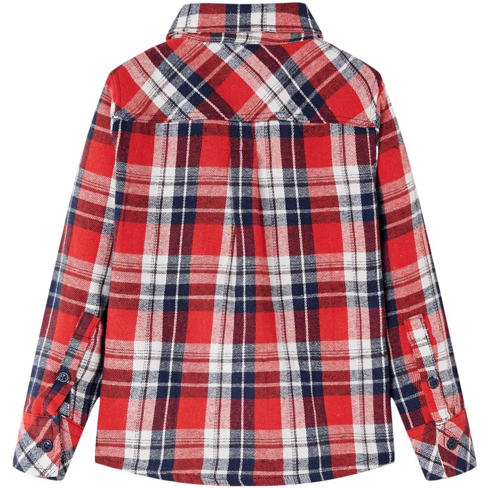 Camicia A Quadri Da Bambino Rossa E Blu Marino 104 - Foto 2