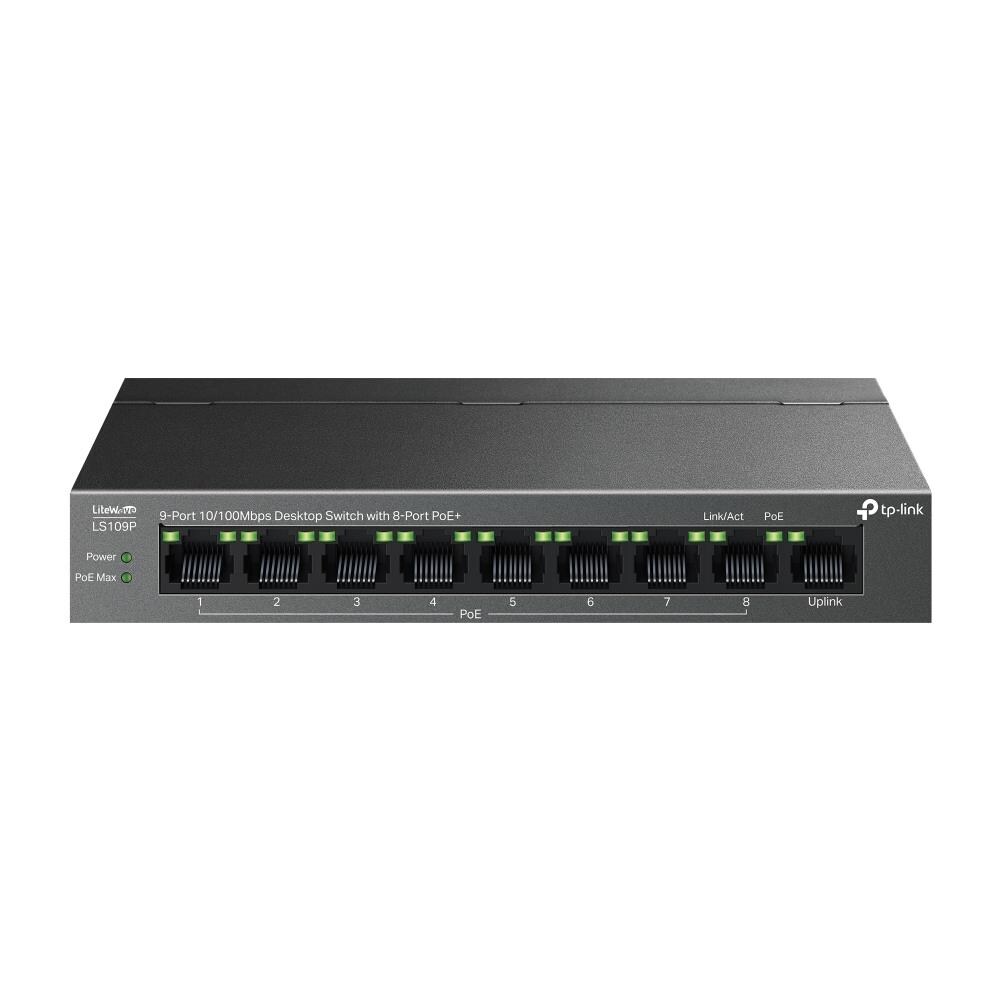 LiteWave LS109P switch di rete Non gestito Fast Ethernet (10/100) Supporto Power over Ethernet (PoE) Nero - Foto 1
