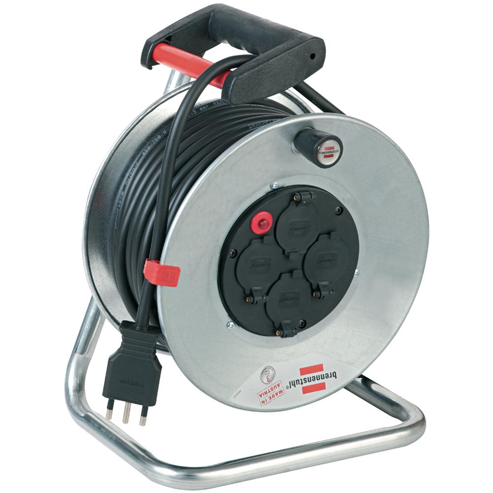 Avvolgicavo vuoto 32cm acciaio zincato 4 prese ITA10/16A+DE con coperchi GARANT® SK - Foto 2