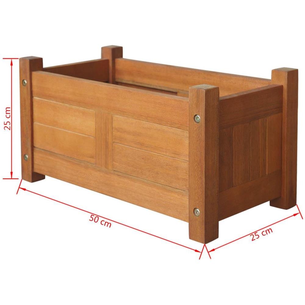 Fioriera Da Giardino In Legno Di Acacia 50x25x25 Cm - Foto 5