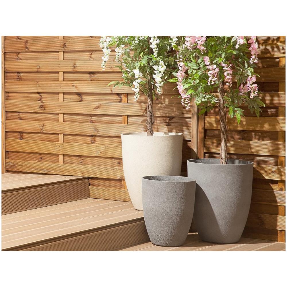 Vaso Tondo Per Interno Ed Esterno Grigio 43x43x52cm Croton - Foto 1