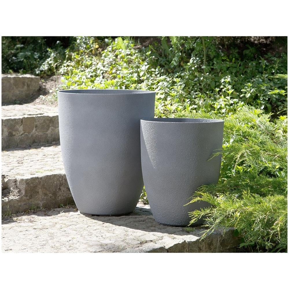 Vaso Tondo Per Interno Ed Esterno Grigio 43x43x52cm Croton - Foto 2