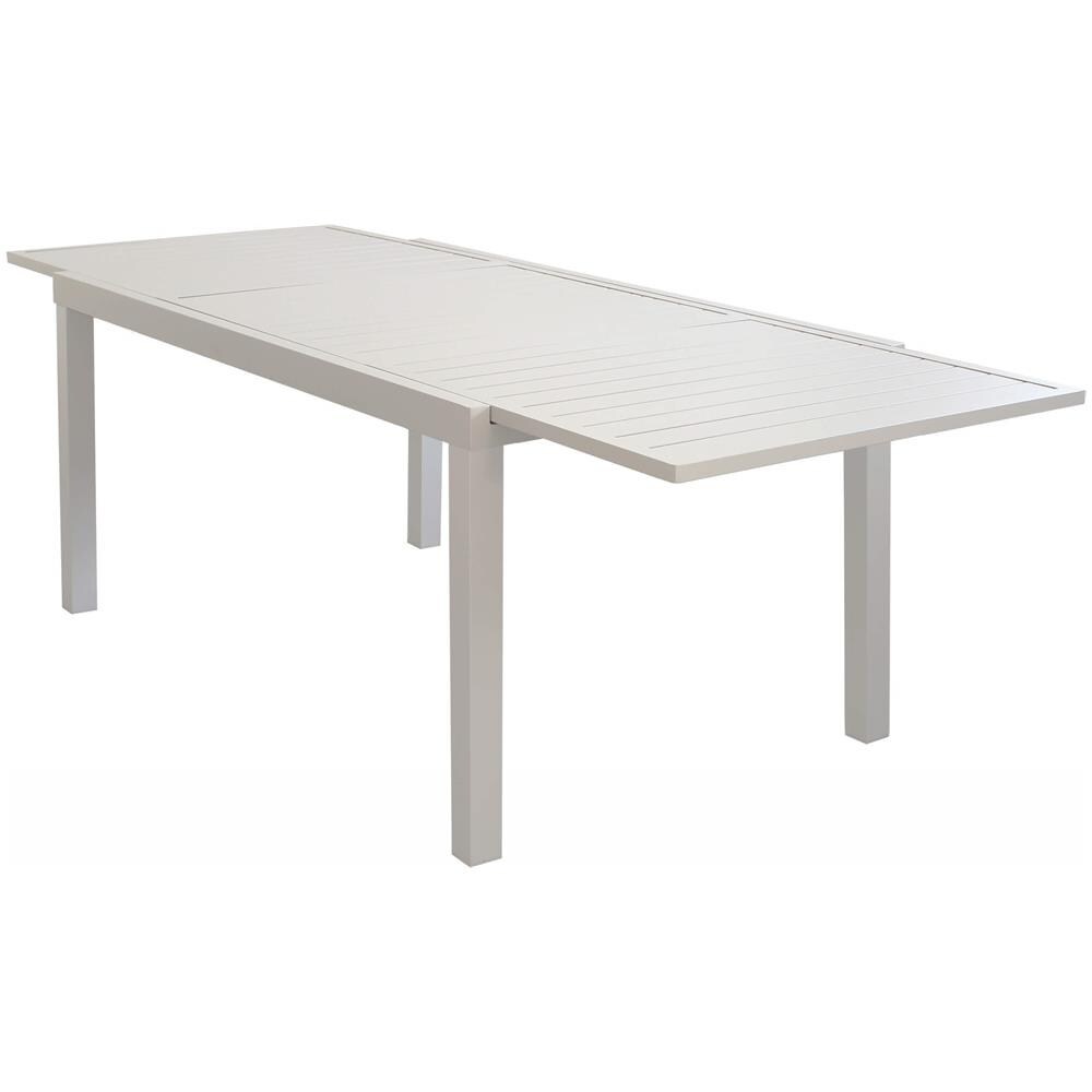 Set Tavolo Giardino Allungabile Rettangolare 160/240 X 90 Con 6 Sedie E 2 Poltrone In Alluminio Tortora Da Esterno - Foto 2